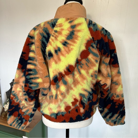 NWT Free People Sherpa Hit The Slopes Oasis Combo Aurora Tie Dye Pullover XS - Picture 10 of 12